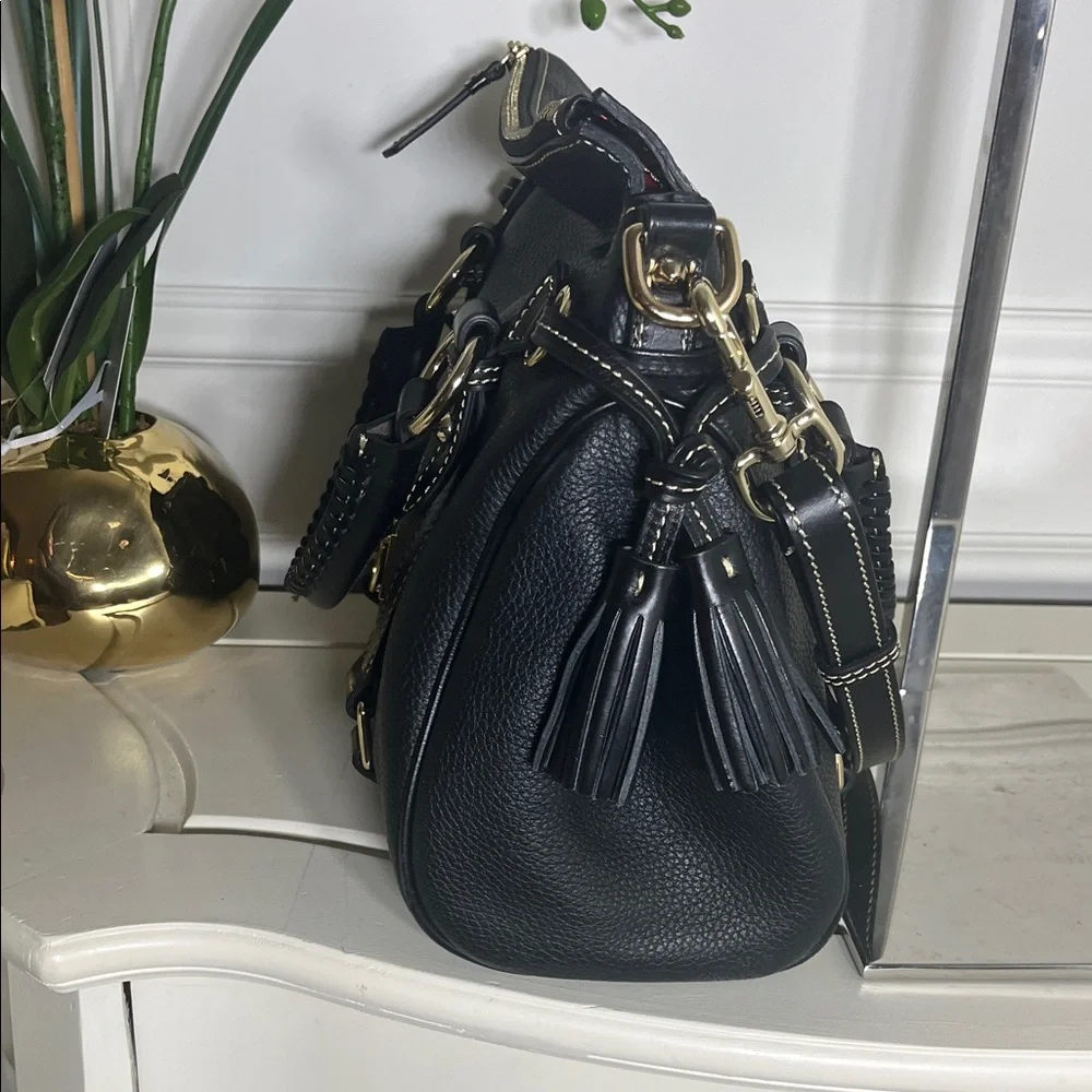 Dooney & Bourke Black Satchel with Gold Accents - Picture 4 of 4